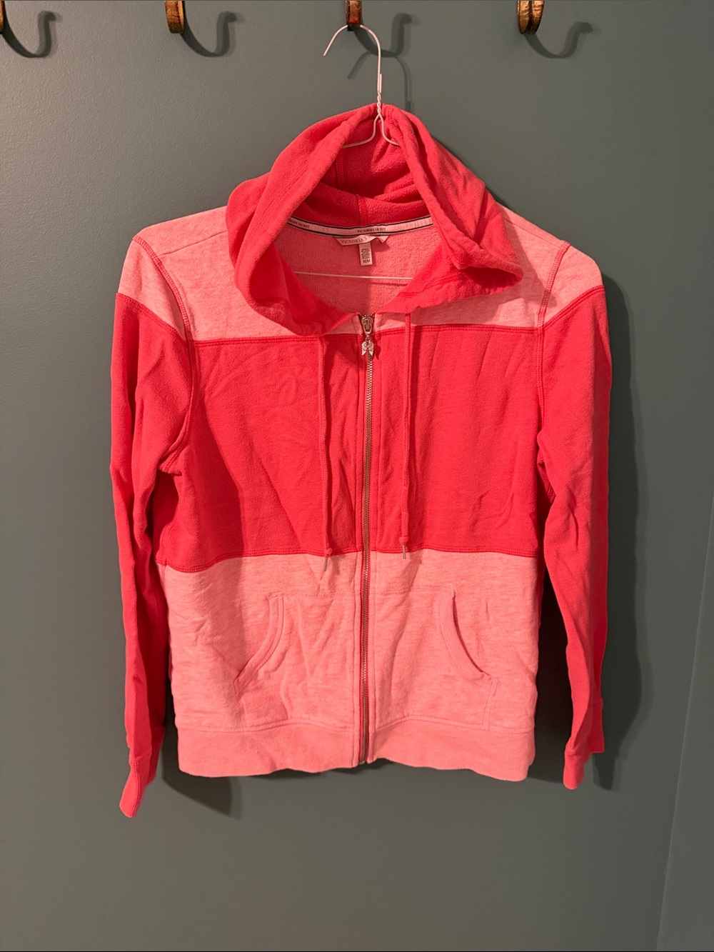 Victoria's Secret Colorblock Pink Zip Hoodie